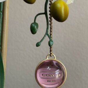 COACH Vintage Orb Sphere Transparent Bag Charm Keychain Pendant With Keychain